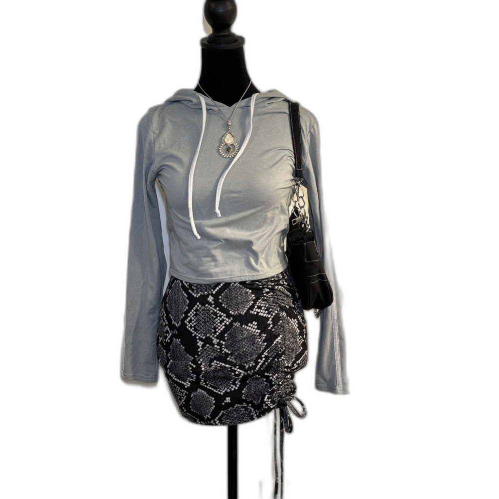 Charlotte Russe Light Gray Crop Top + FREE Bonus Skirt
